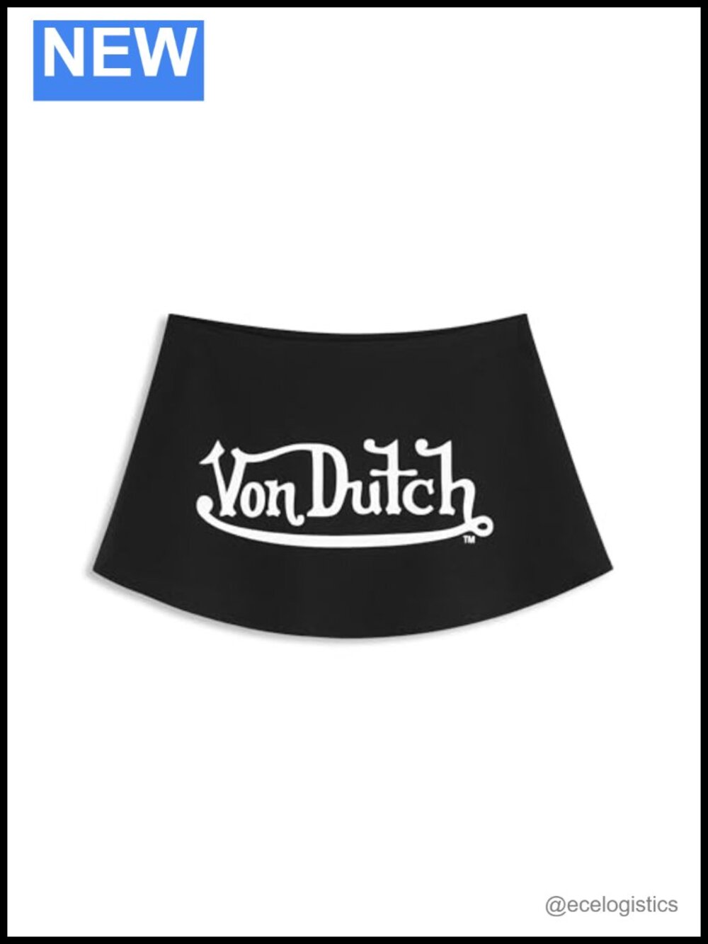 High-Waist Bodycon Mini Skirt with Logo Pull On Stretch